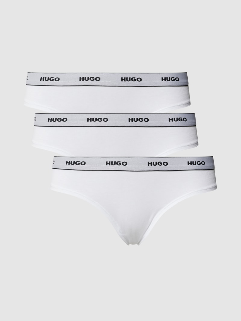 String mit Logo-Bund im 3er-Pack in weiß