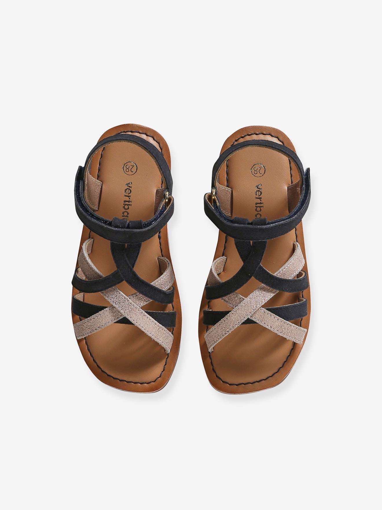 Vertbaudet Kinder Klett-Sandalen - set blau