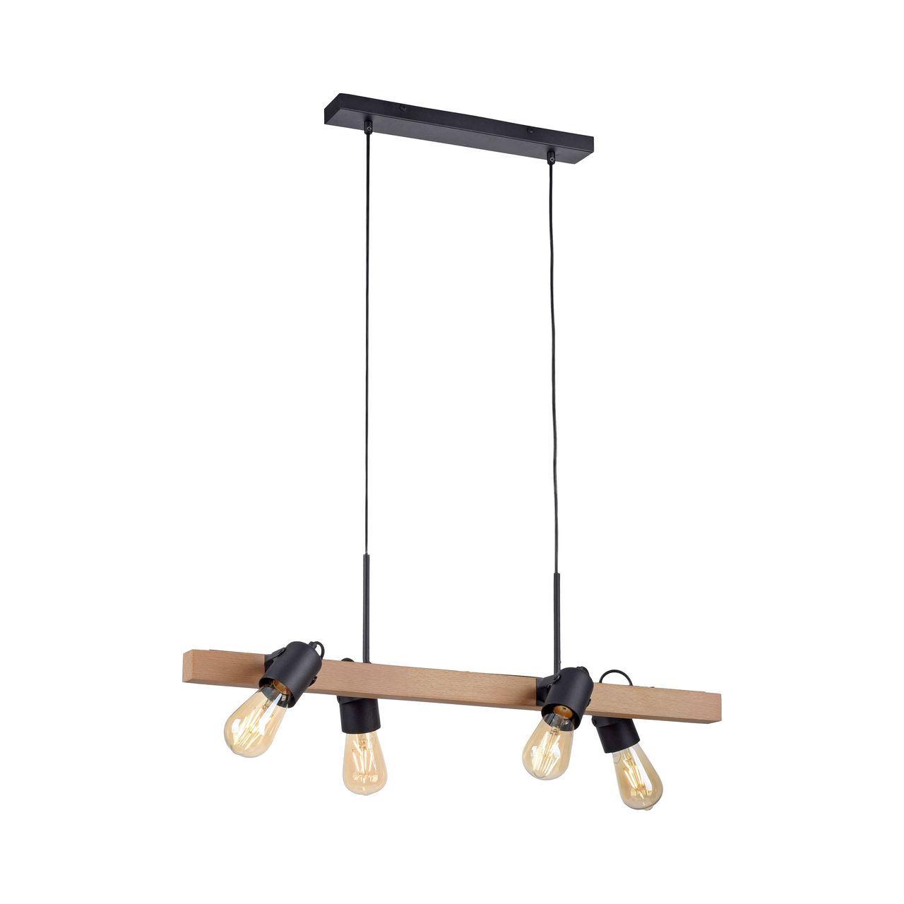 JUST LIGHT LeuchtenDirekt CANOP, Pendelleuchte 4-flammig, E27 Leuchtmittel a. max. 60Watt, Materialmix