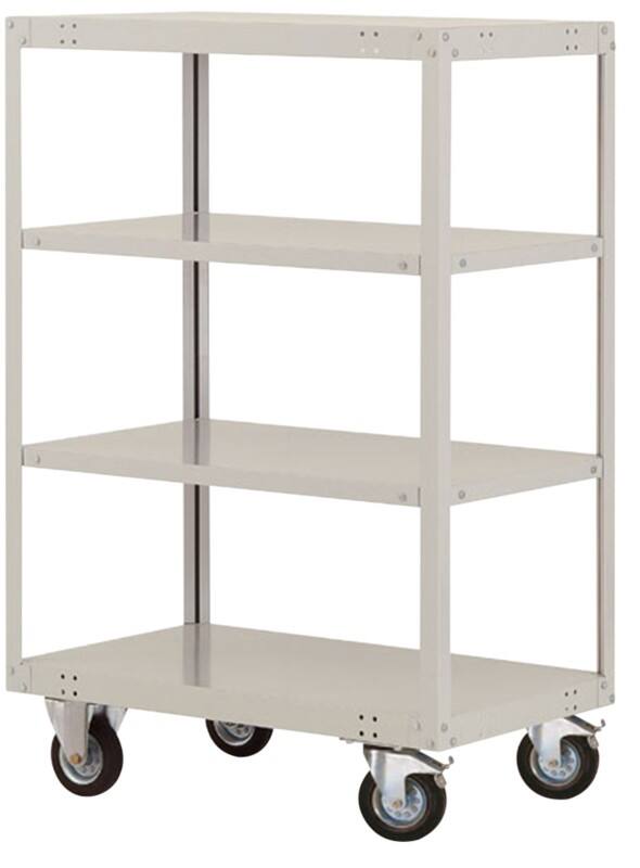 Manuflex Mobil Etagenwagen TRANSOMOBIL 4 Fachböden Lichtgrau 1.500 x 800 x 1.505 mm