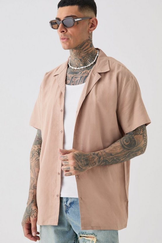 Tall Oversize Leinen-Hemd