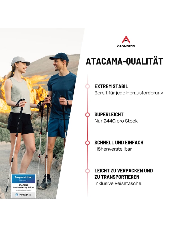 Atacama ATACAMA Nordic Walking Stöcke Damen und Herren Wanderstöcke Faltbar & Wanderst günstig kaufen onesize