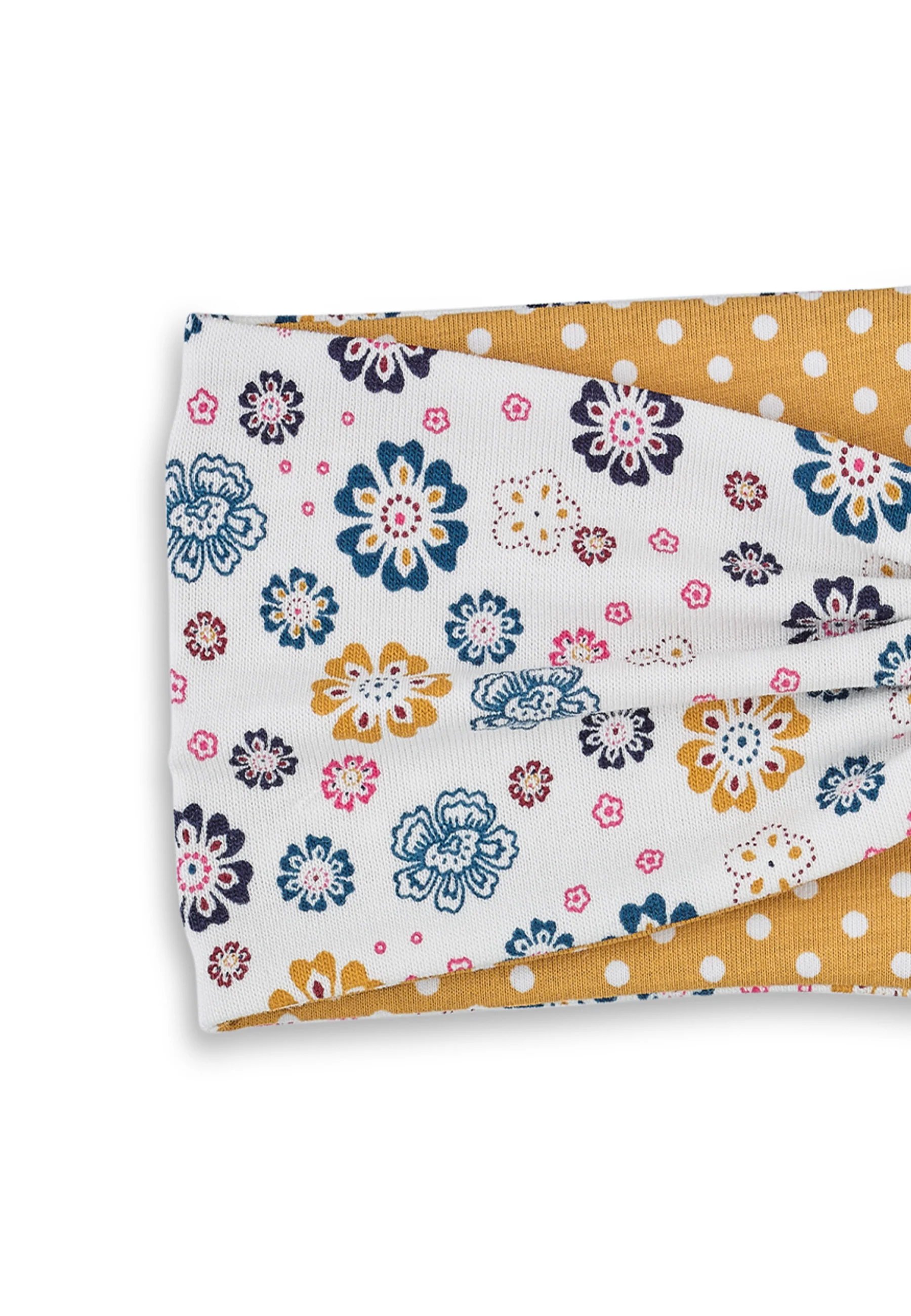 Stirnband Ecru aus Jersey bedruckt mit Blumen