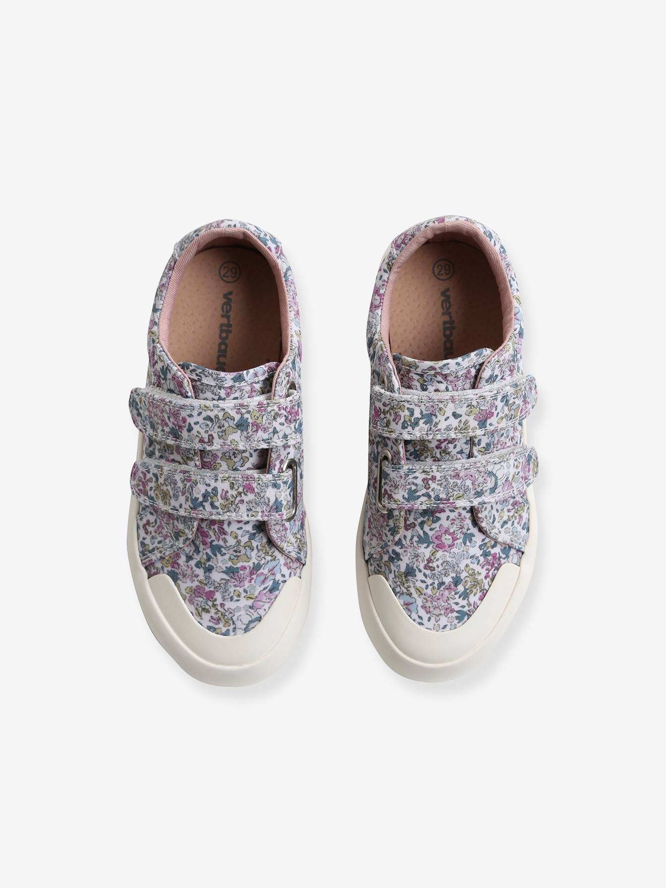 Baskets scratchées fille en toile aop fleuri