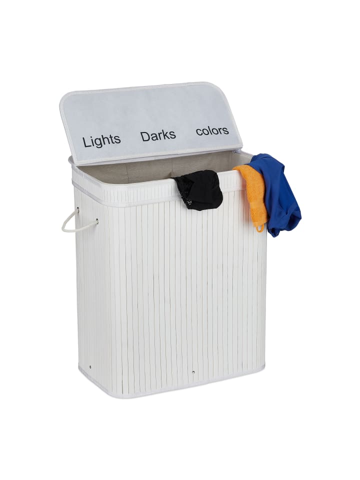 relaxdays Wäschesortierer in Weiß - (B)55 x (H)63 x (T)35 cm günstig kaufen onesize