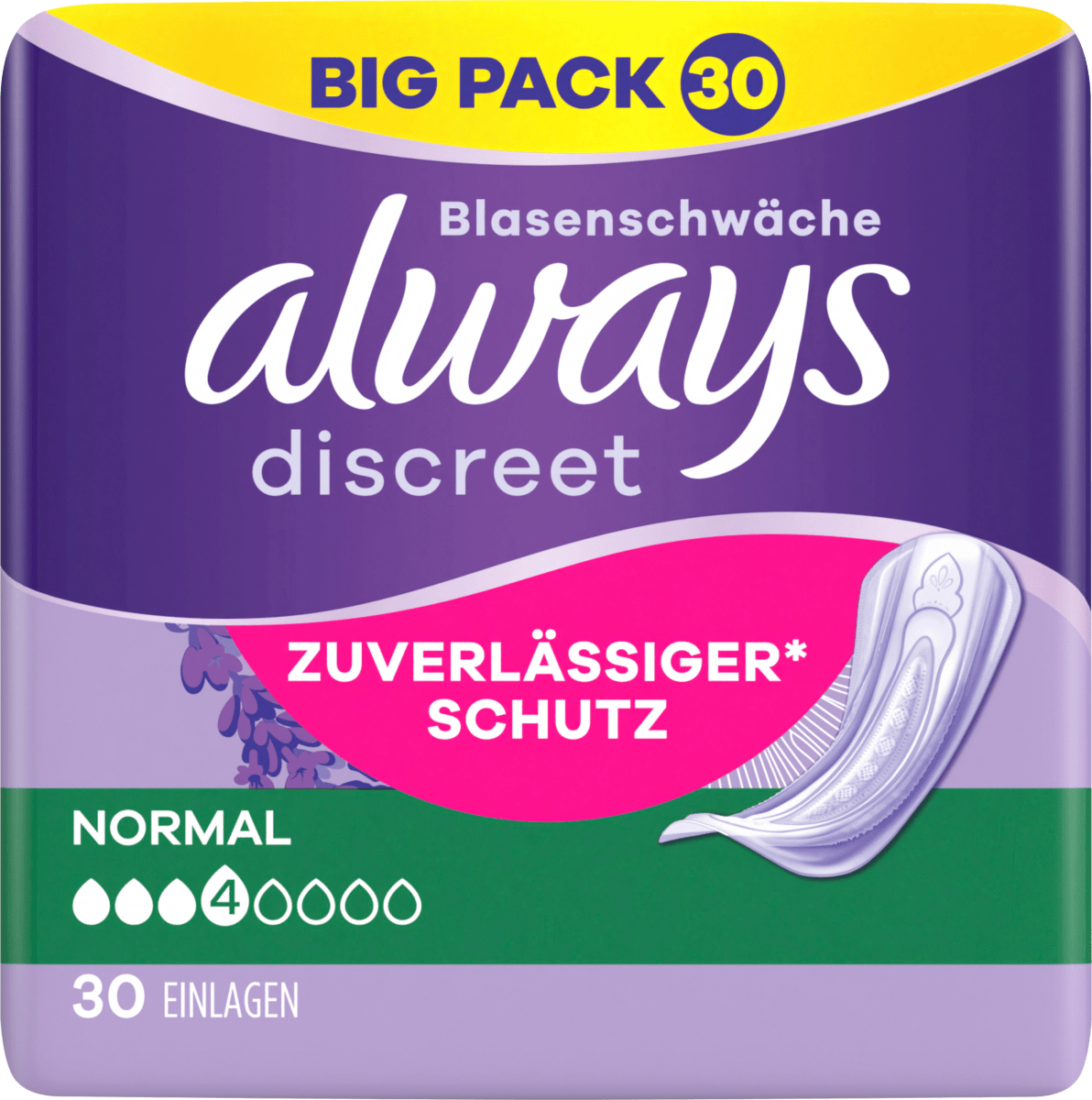 discreet Einlagen Inkontinenz Normal Big Pack, 30 St
