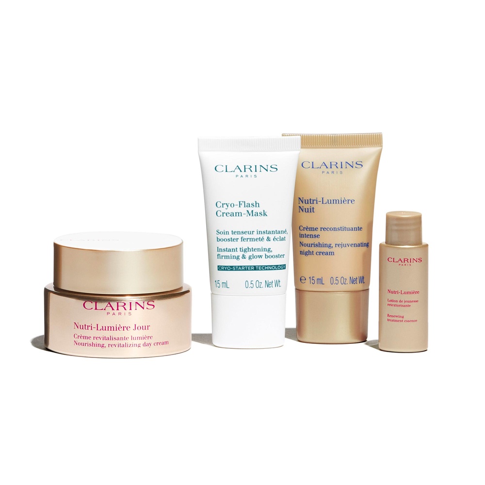 Clarins Coffret Nutri-Lumière Jour - Mes essentiels nutrition & vitalité Coffret Noël Soin visage anti-âge, anti-rides dès 60ans