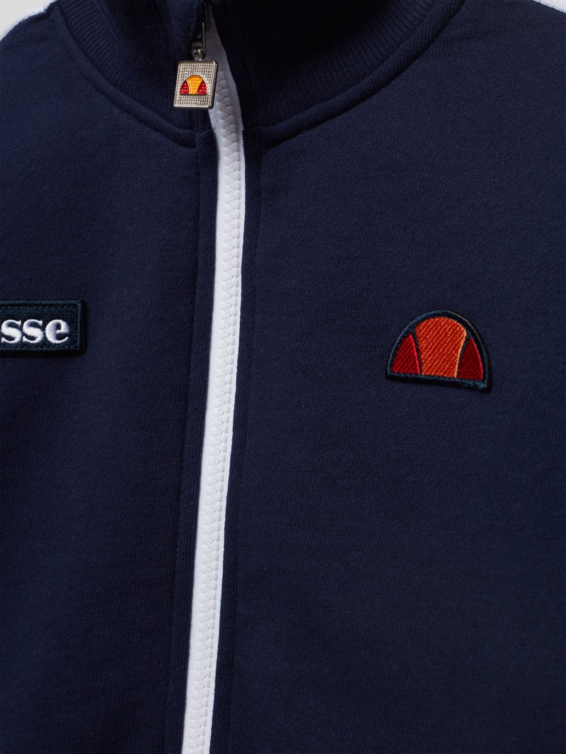 Sweatjacke mit Label-Patches in marineblau