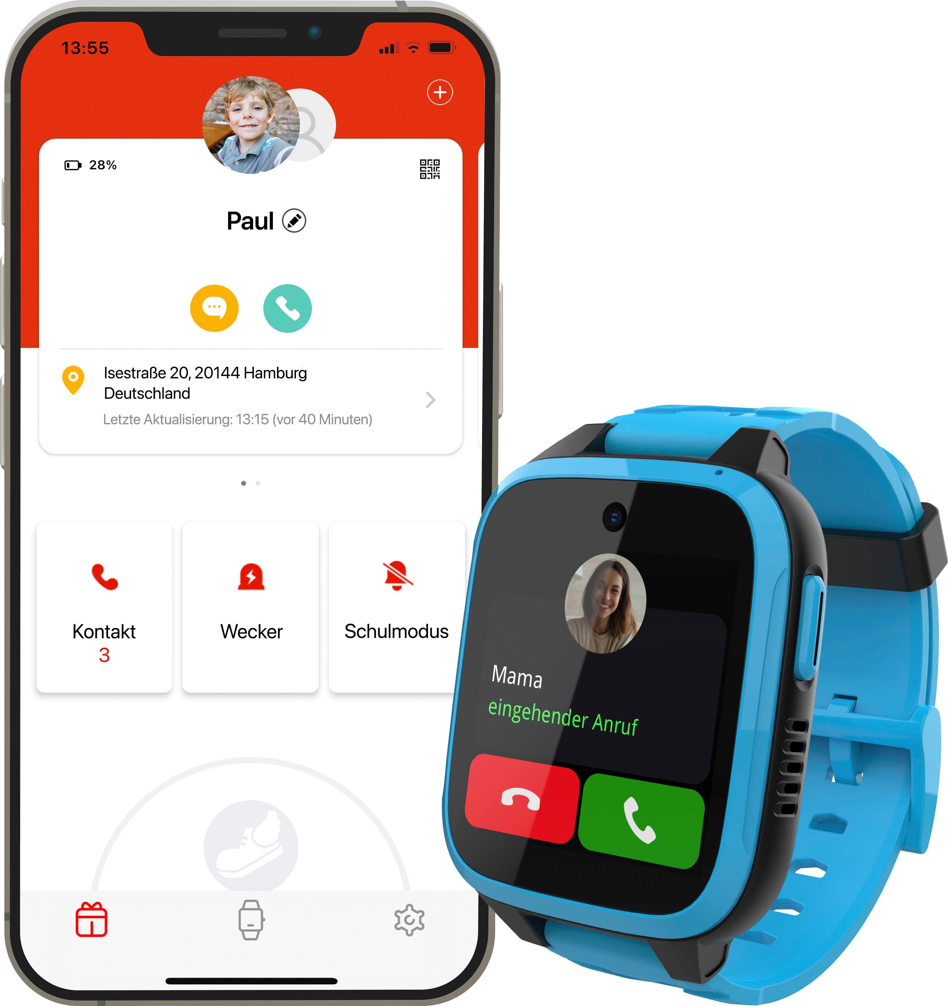 Xplora XGO3 Smartwatch (3,3 cm/1,3 Zoll, RTOS)