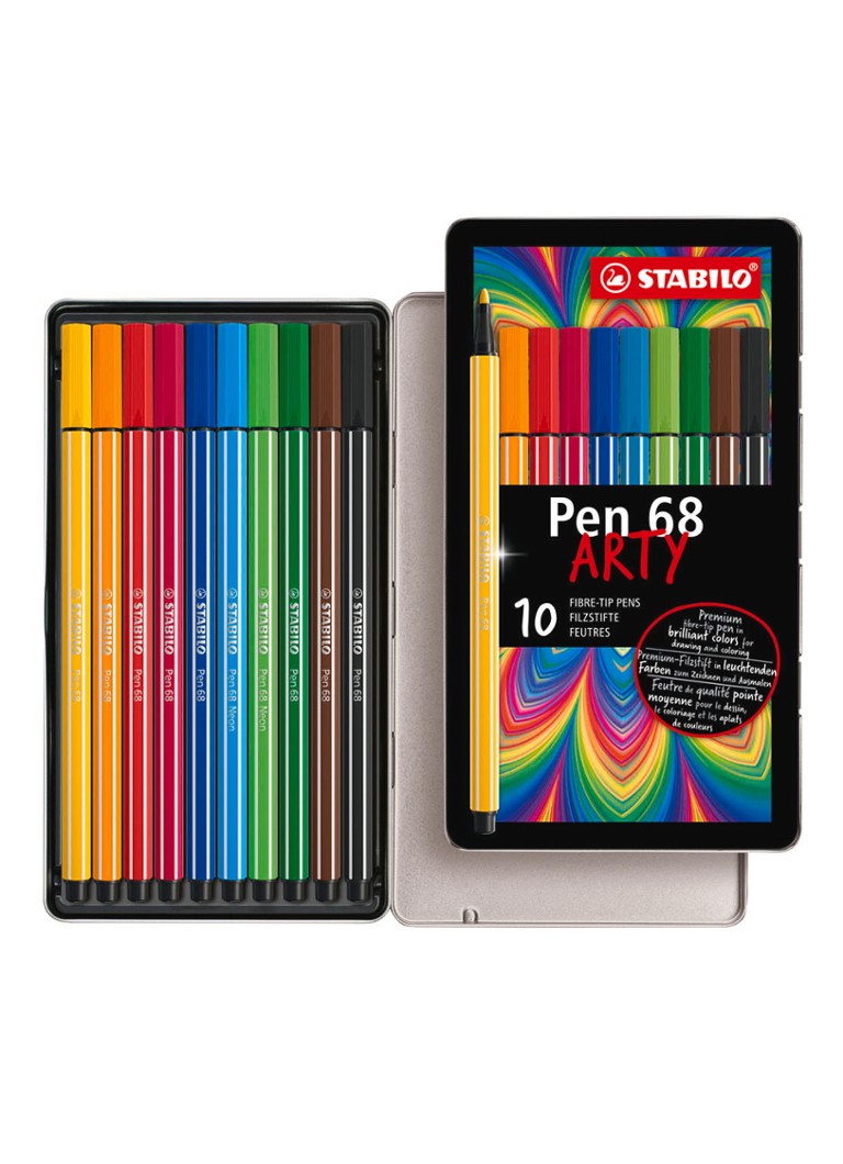 Set de 10 evidențiatoare Stabilo Pen 68 Arty
