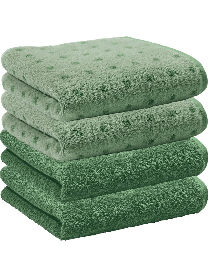 Erwin Müller Frottier, Jacquard Handtuch 4er-Pack Sigmaringen in jade günstig kaufen 50 x 100 cm