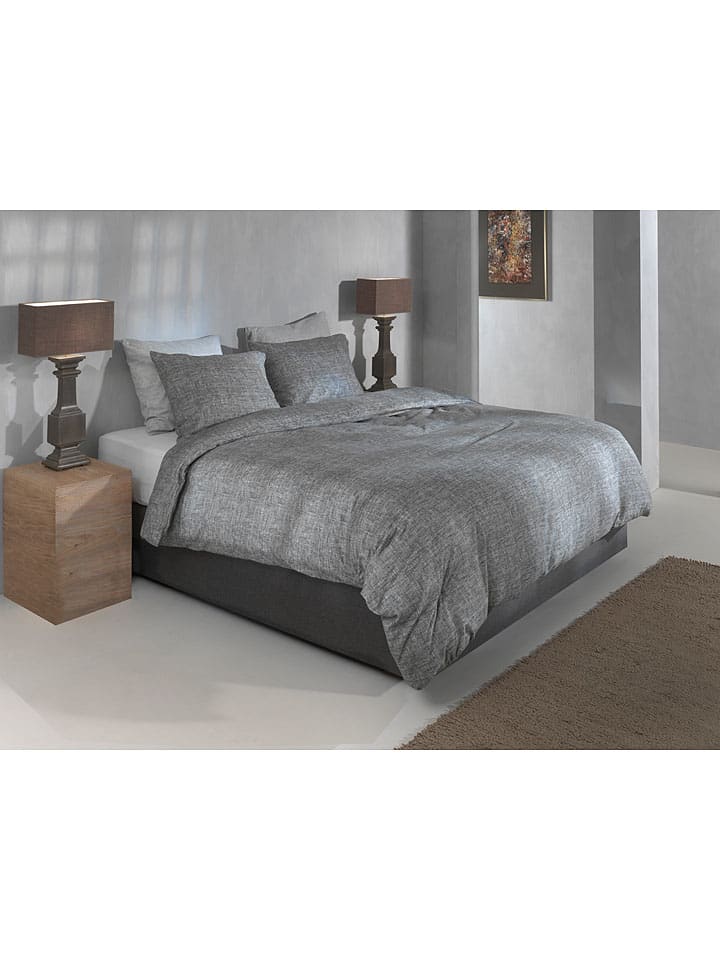 HNL Flanell-Bettwäsche-Set in Grau günstig kaufen