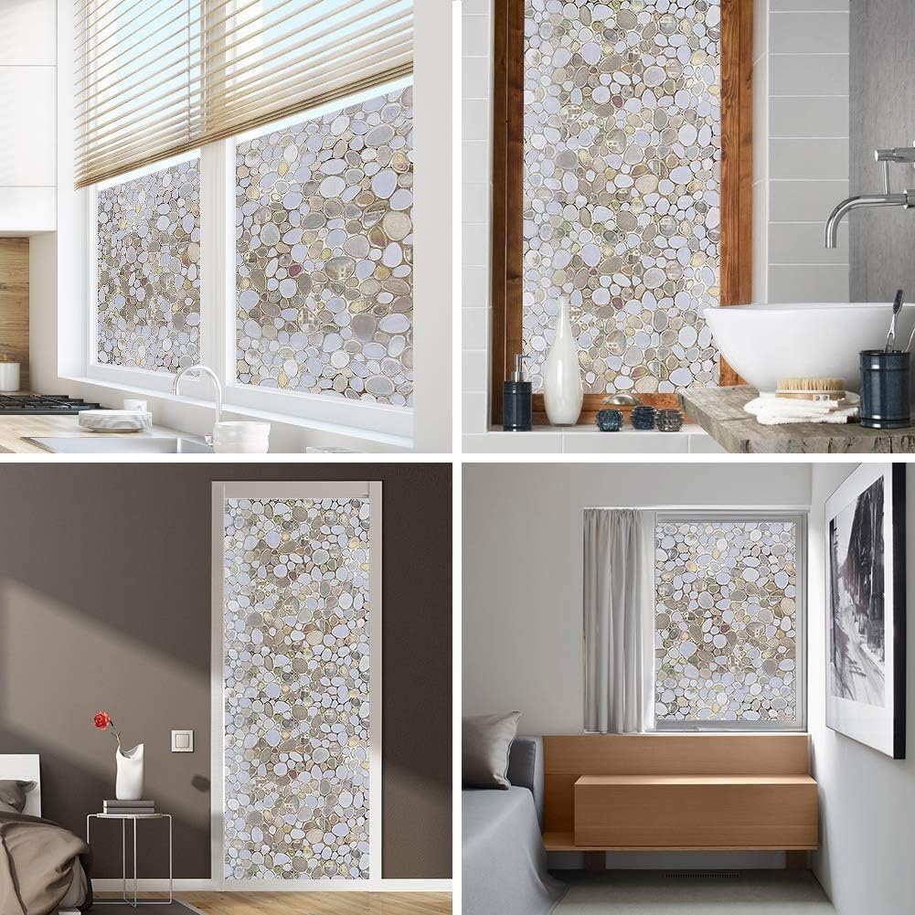 Fensterfolie 3D Fensterfolie Sichtschutz Folie Fenster Selbstklebend für Badezimmer, Ronner UG, Leicht zu reinigen, Schutz der Privatsphäre