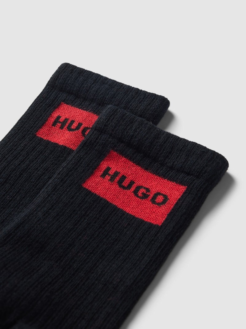 Socken mit Label-Stitching im 2er-Pack in schwarz