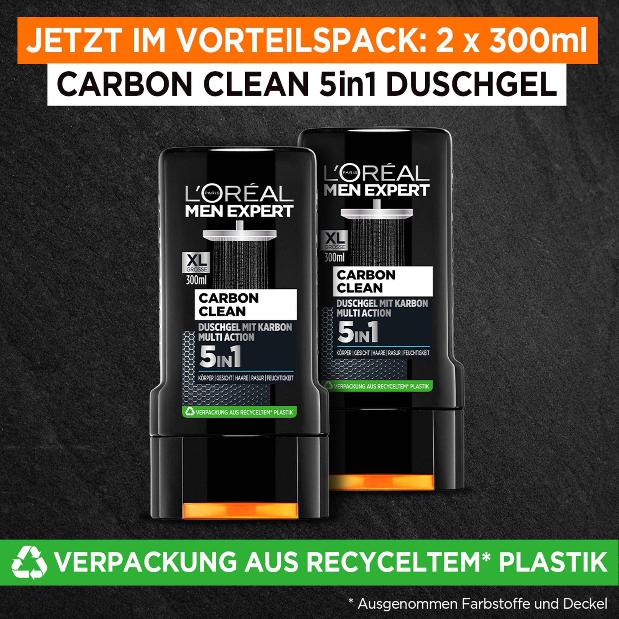 L'ORÉAL PARIS MEN EXPERT Duschgel Pure Carbon XL, 6-tlg.