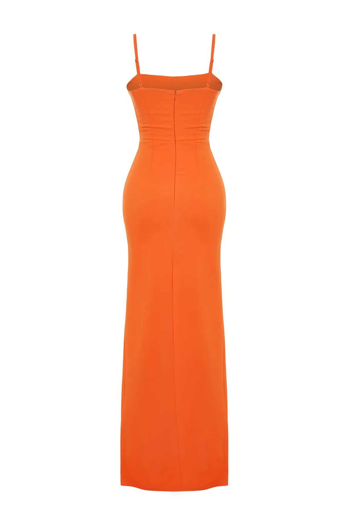 Trendyol Collection  Orange gewebtes, langes, elegantes Abendkleid TPRSS24AE00144