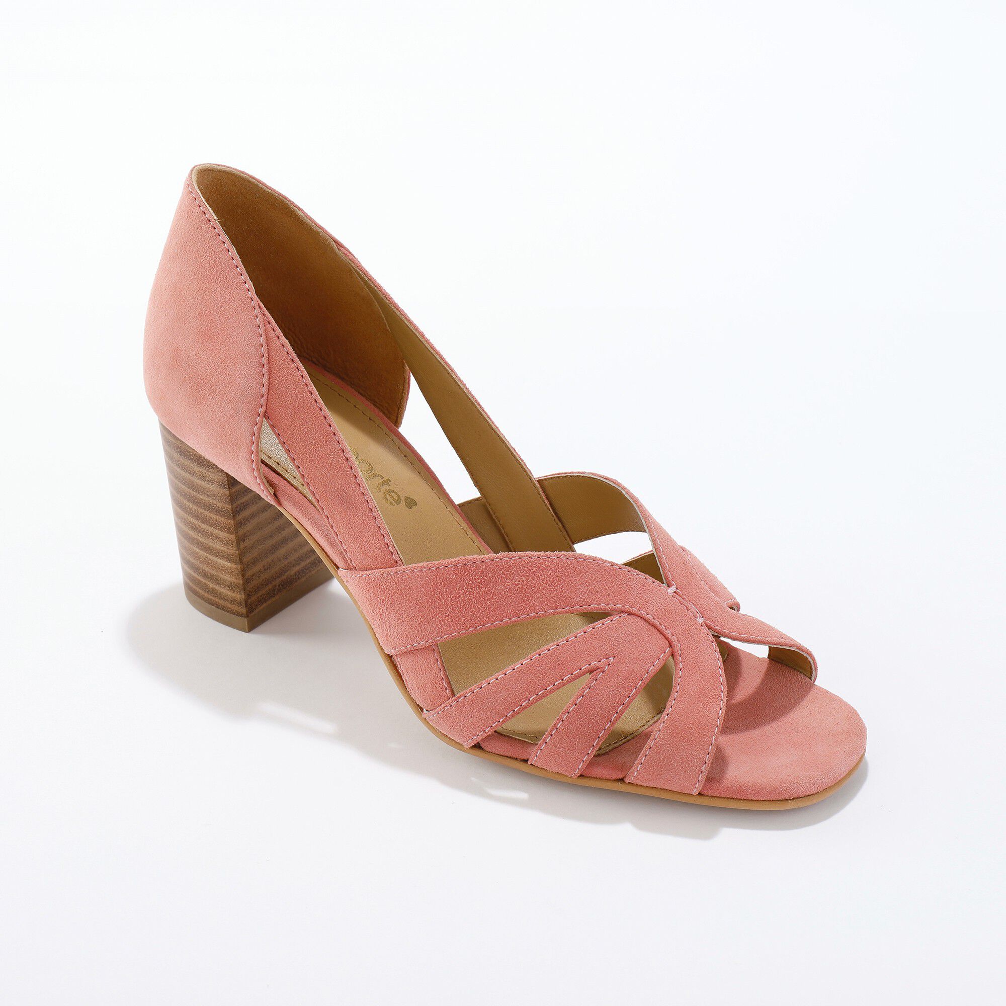 Sandales bout ouvert, cuir