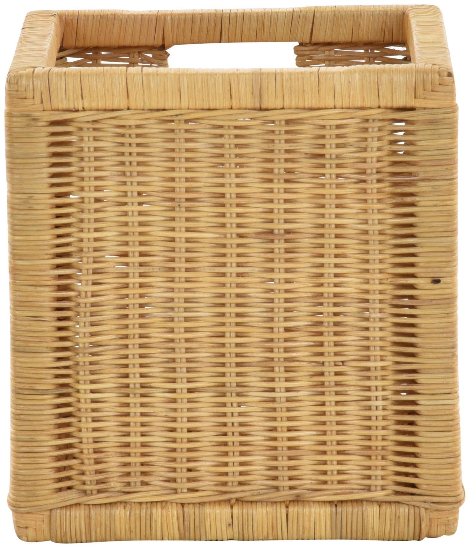 Krines Home Regalkorb Set/2 Regalkorb Aufbewahrungskorb geflochten Rattan (Quadratisch) (2-teiliges Set), Korbset Aufbewahrung Regal Schrankkorb Korb, ca. 28 x 29 x 30 cm