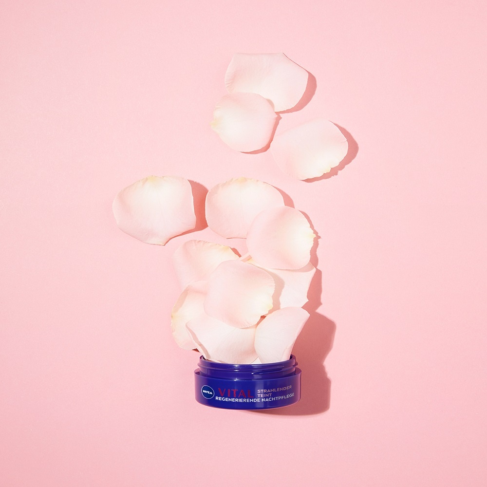 nivea VITAL ECLAT - Crème de jour Huile pétales Rose & Calcium Soin visage anti-âge peaux mature