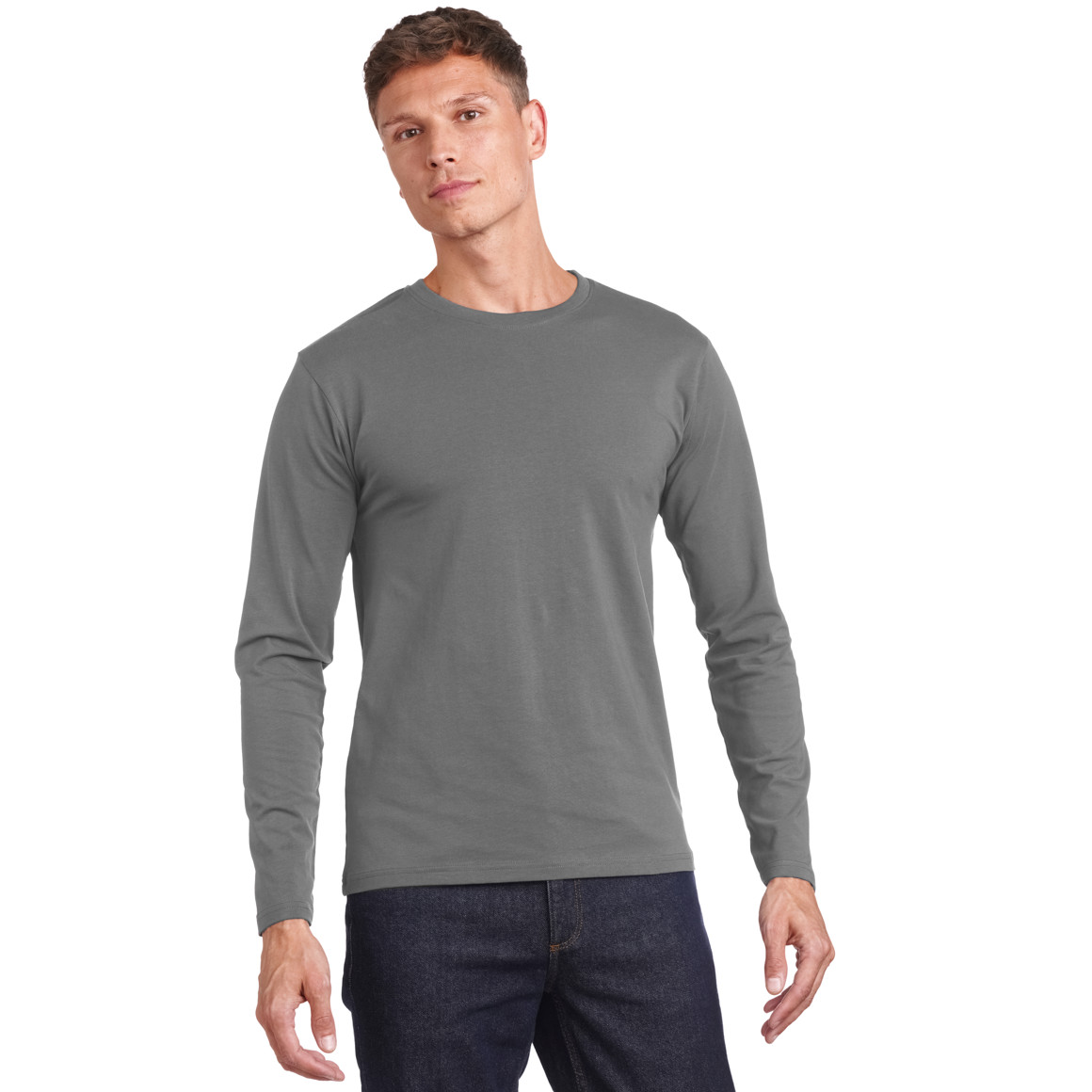2 Herren Langarmshirts im Basic-Look