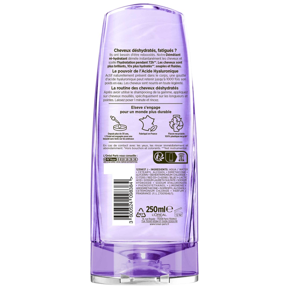 L'Oréal Paris Elseve Hyaluron Repulp Démêlant 250ml Après-shampoing démêlant