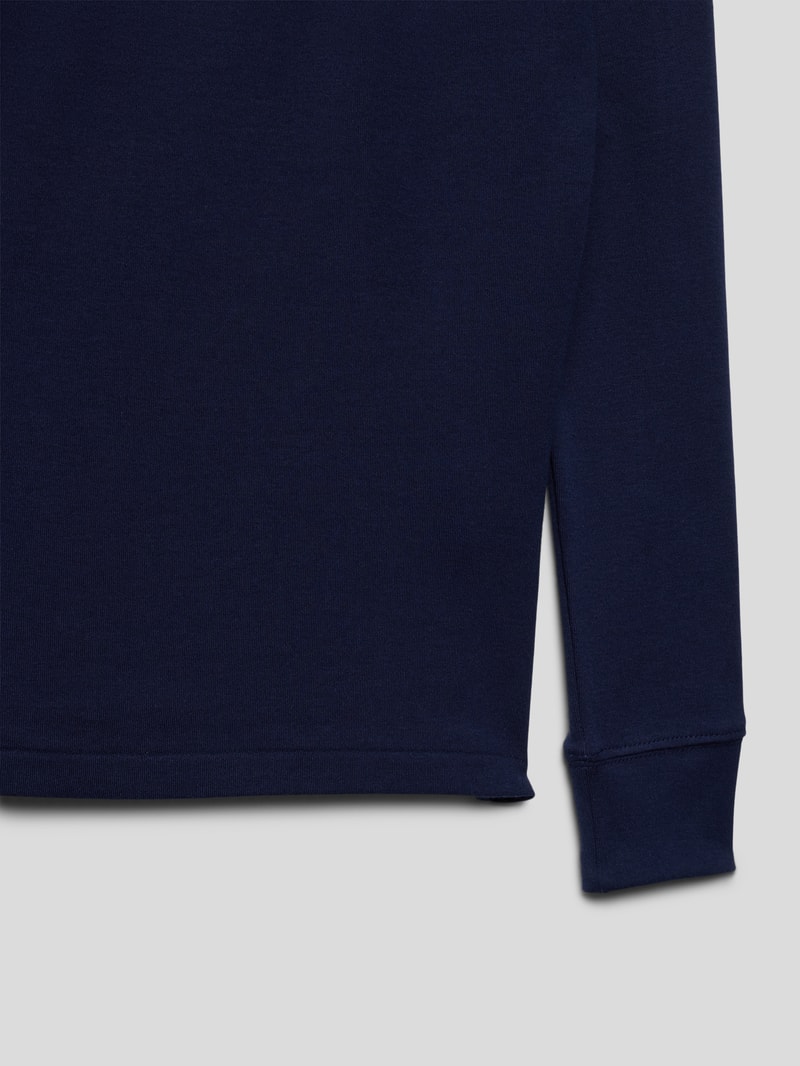 Sweatshirt mit Label-Stitching in marineblau