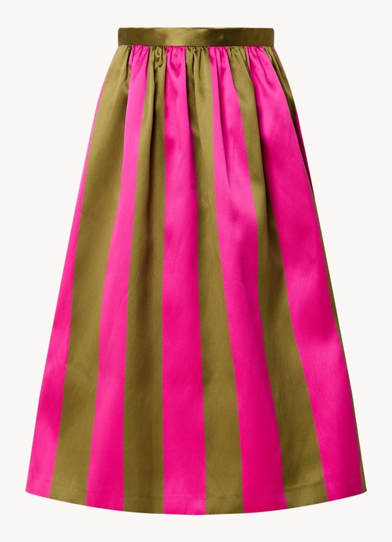 Saia midi de cetim LKBennett Olsen com bolsos laterais