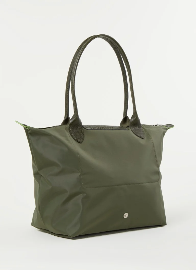Longchamp Le Pliage Vihreä olkalaukku S nahkayksityiskohdilla
