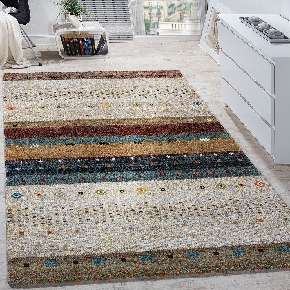 Teppich Nomaden 815, Paco Home, rechteckig, Höhe: 16 mm, Kurzflor, Gabbeh Design, gestreift, ideal im Wohnzimmer & Schlafzimmer