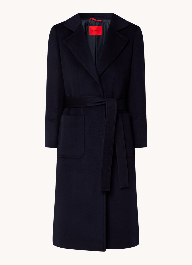 Max & Co Runaway wool coat with tie belt and patch pockets