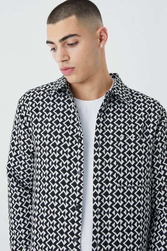 Langärmliges strukturiertes Overshirt
