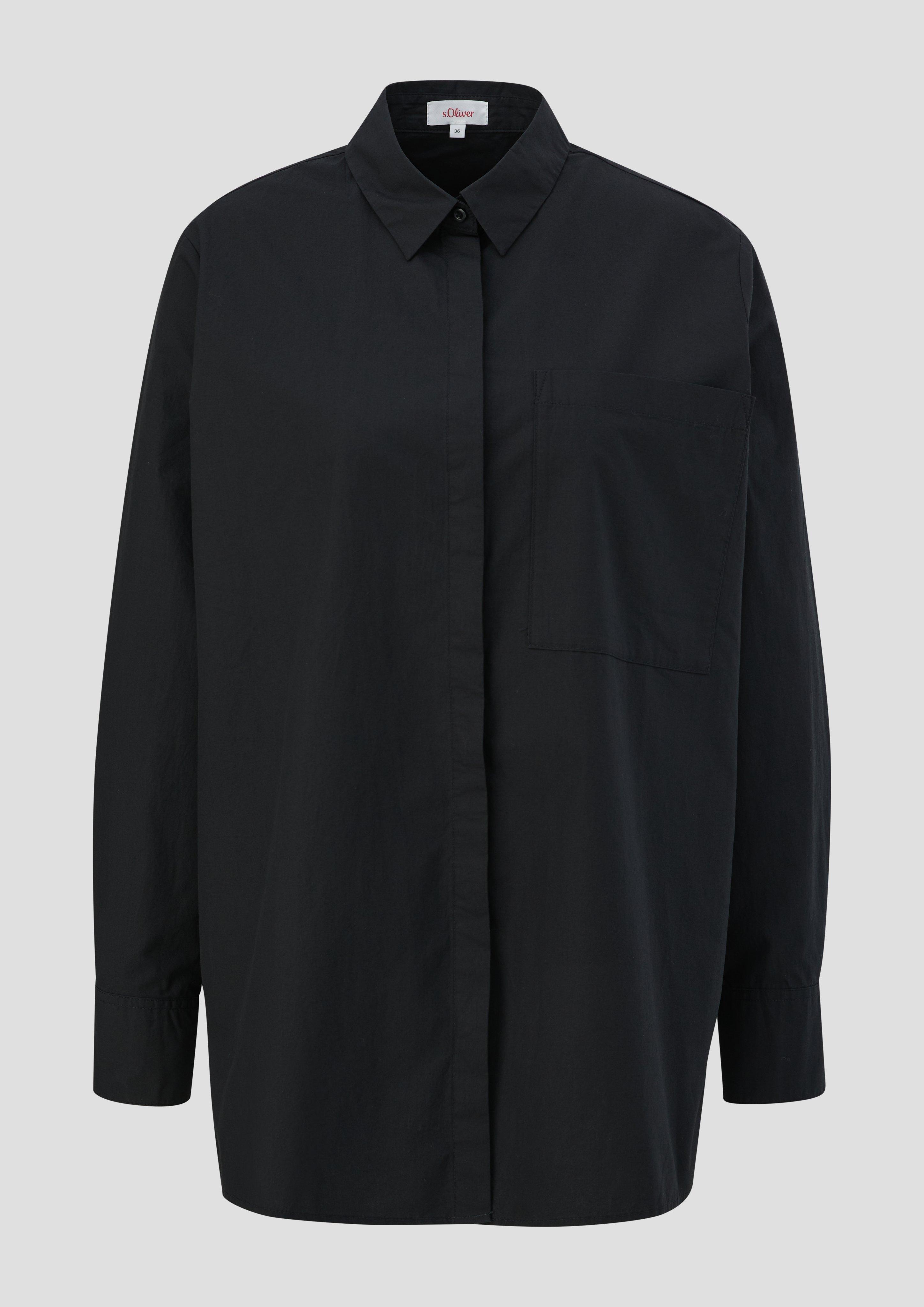 Baumwollbluse mit verlängertem Rückensaum  2139908-9999