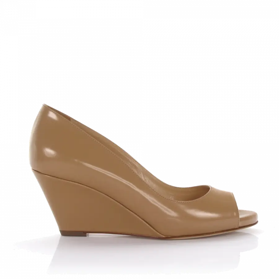 Sergio Rossi - Keilsandaletten Glattleder beige - beige