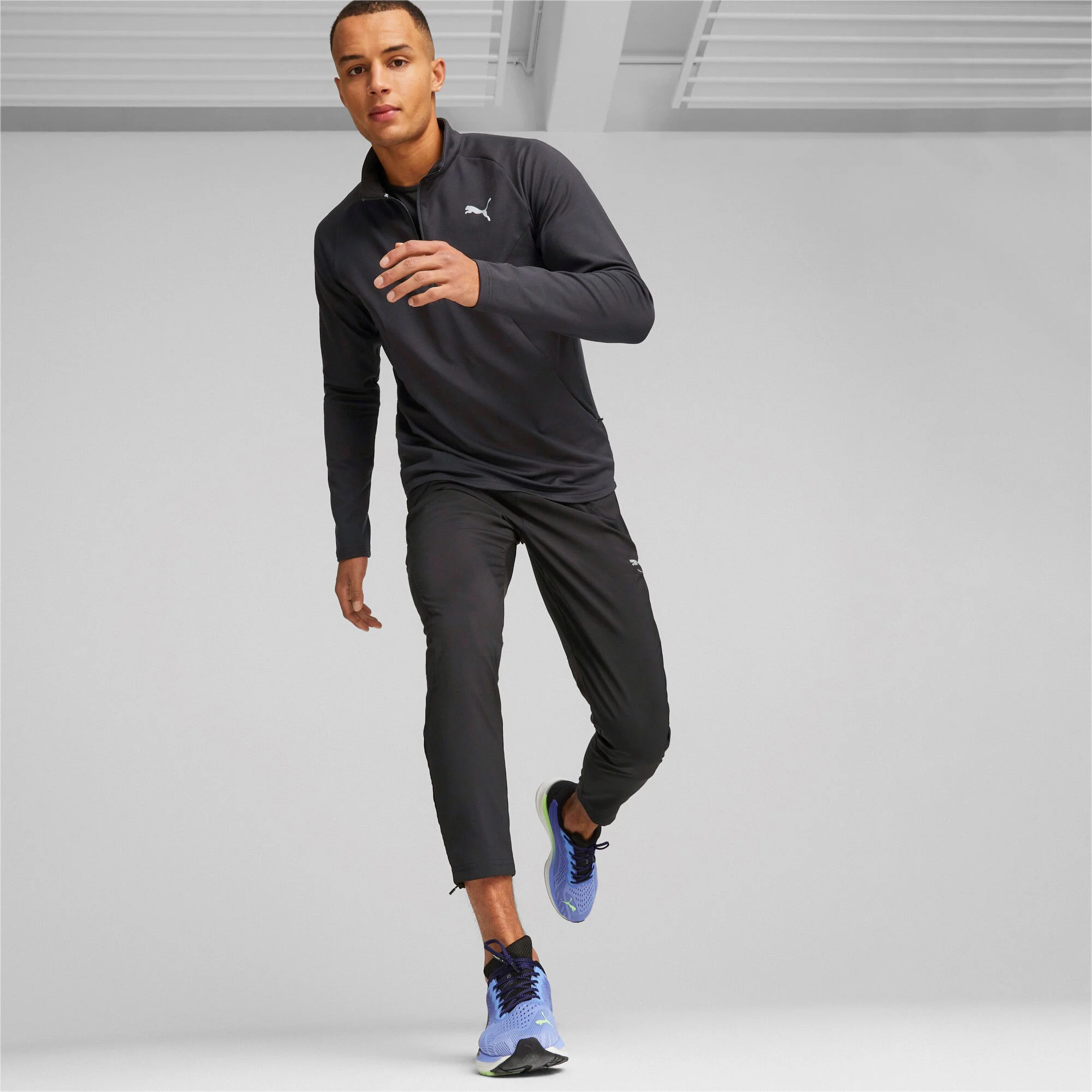 Run Cloudspun Knit Half-Zip Longsleeve Herren - Schwarz