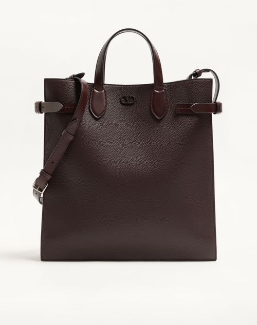 Bolsa de compras média Valentino Garavani Antibes em couro granulado.