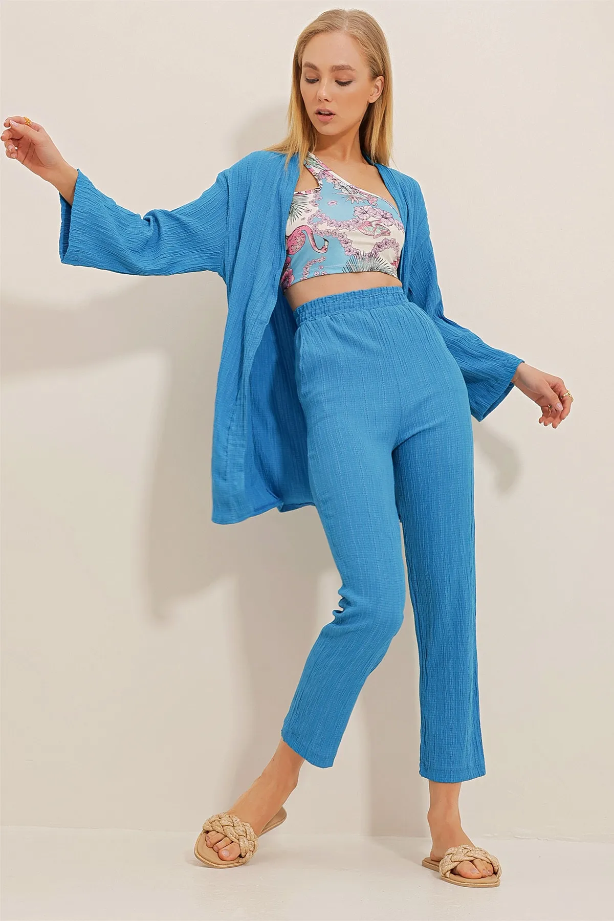 Trend Alaçatı Stili  Zweiteiler - Blau - Regular Fit