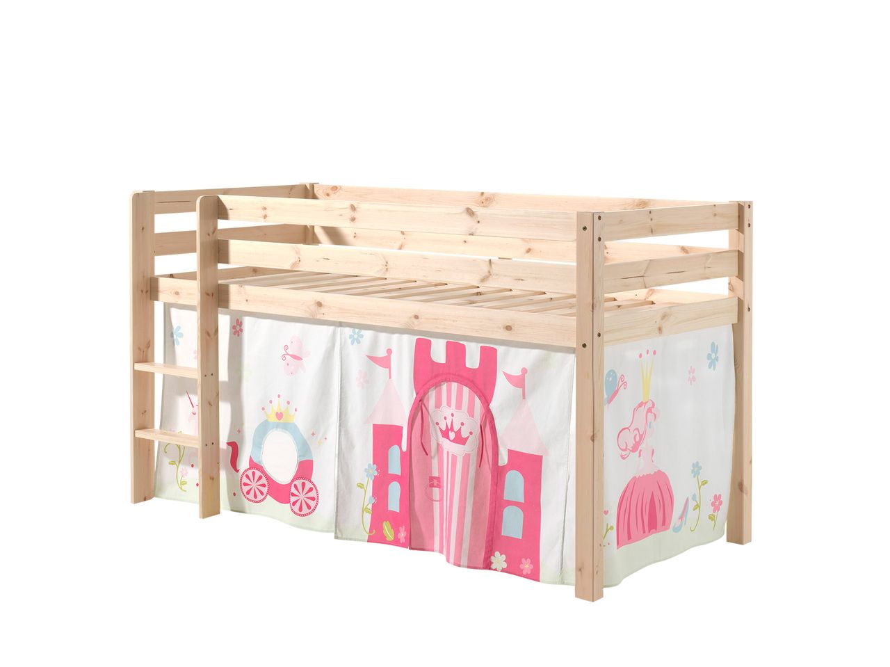 VIPACK Spielbett Pino mit Textilset Vorhang 