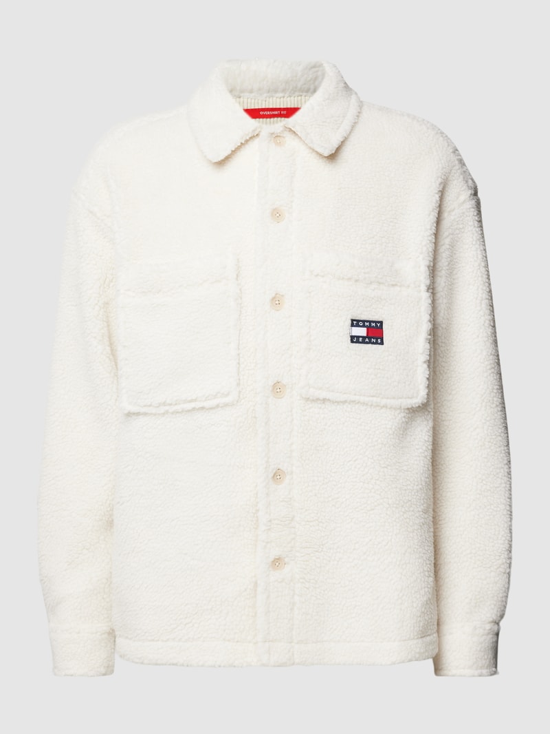 Hemdjacke aus Teddyfell Modell 'SOLID' in offwhite
