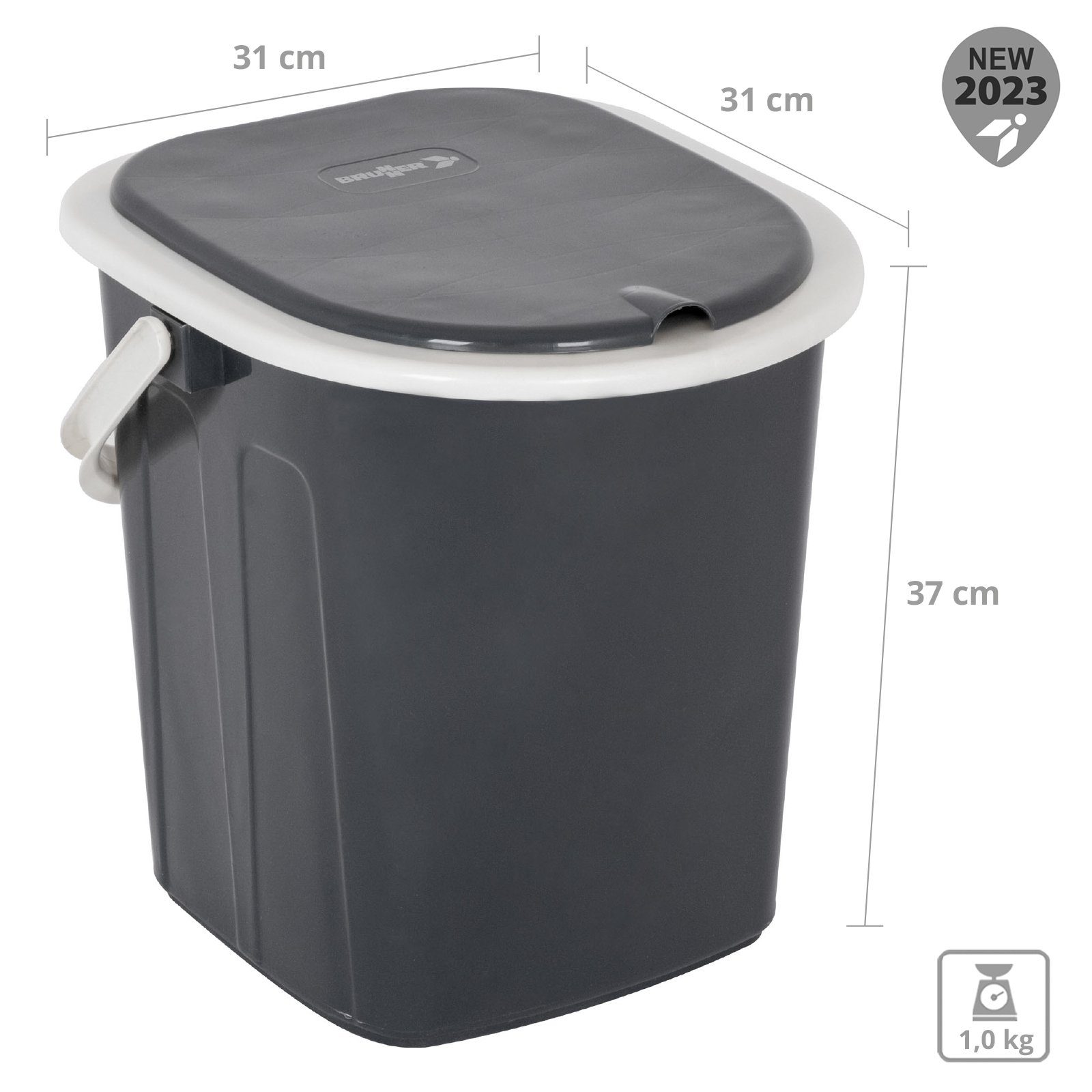 BRUNNER Campingtoilette Campingtoilette Optitoil Camping Klo, WC Kompost Eimer Toilette 37cm Hoch