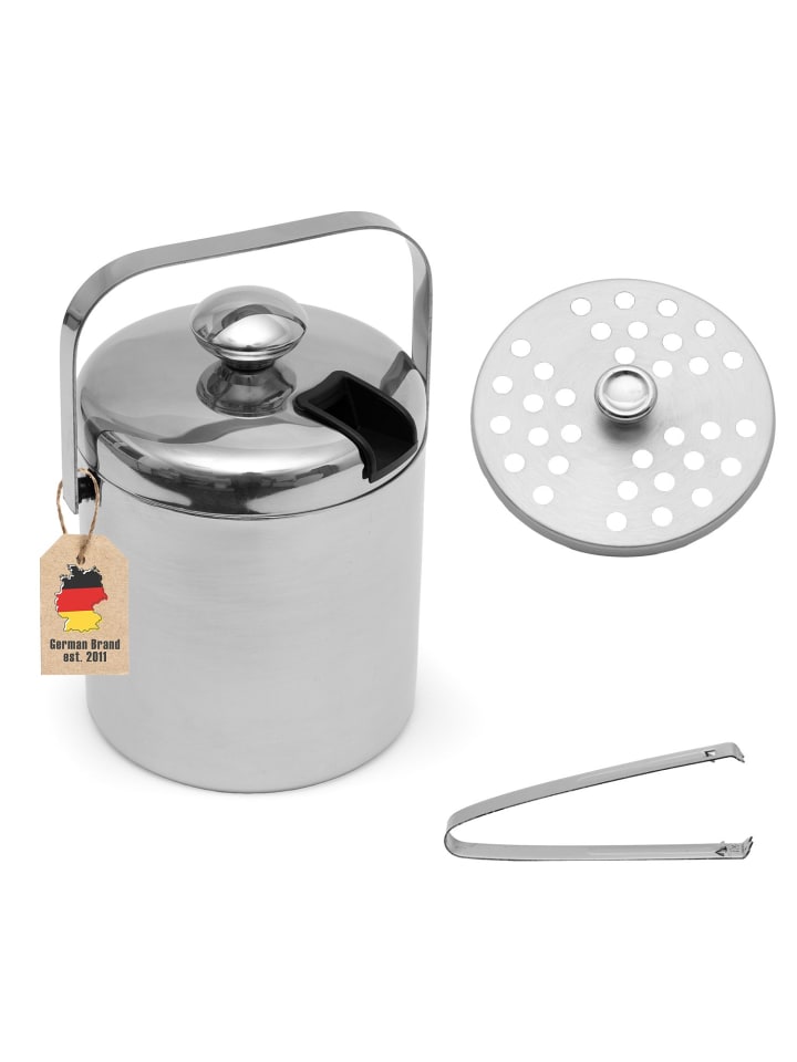 Intirilife 4-teiliges Eiskübel Set in Silber günstig kaufen 1,3 L