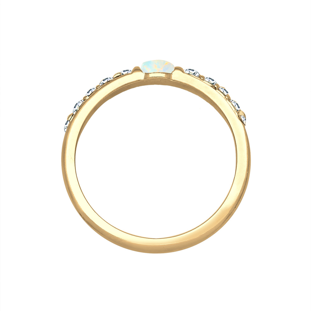 Elli PREMIUM Elli PREMIUM Bague Femme Précieuses et Glamour avec Cristaux et Opale en Argent S Bague