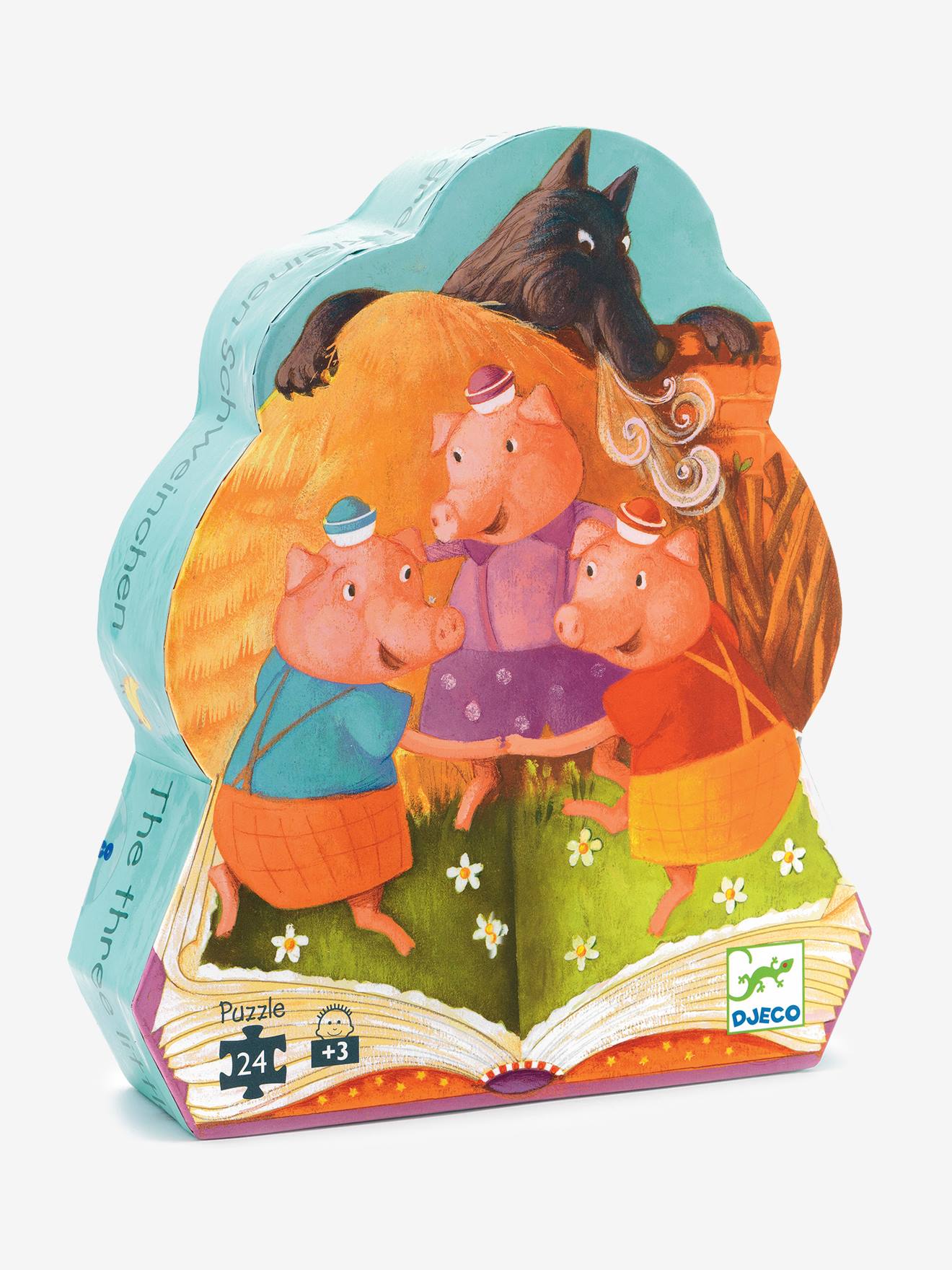 Puzzle Les 3 petits cochons 24 pièces DJECO multicolore