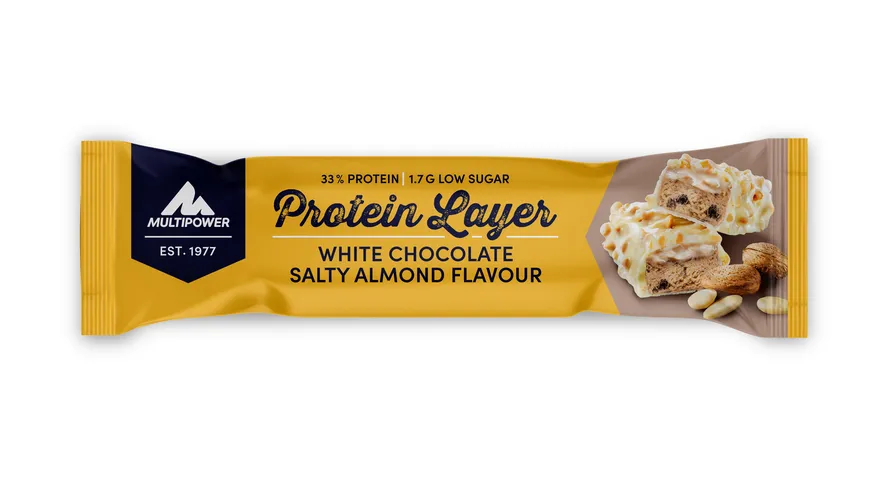 Multipower Protein Layer White Chocolate Salty Almond Proteinriegel 50g 50 g