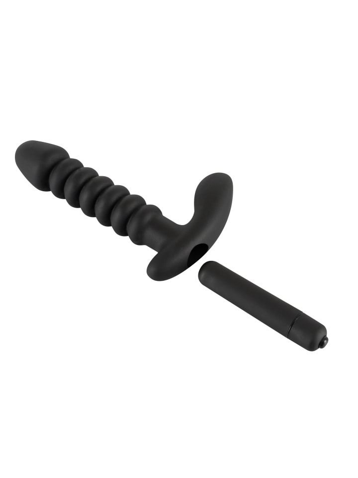 Black Velvets vibrierender Analplug Vibrating plug medium in schwarz günstig kaufen 17 cm