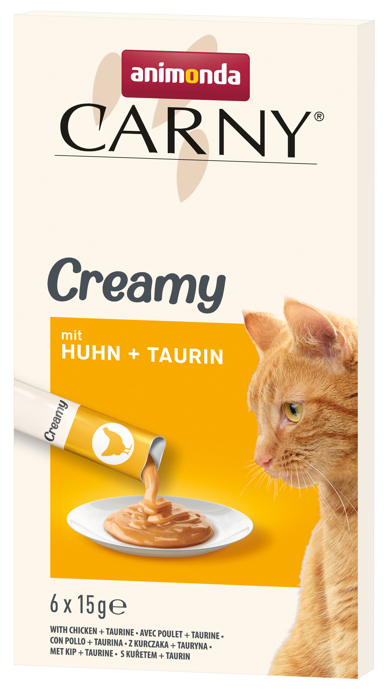 Animonda Snacks Animonda Carny Adult Creamy 11x6x15 g mit Taurin Huhn