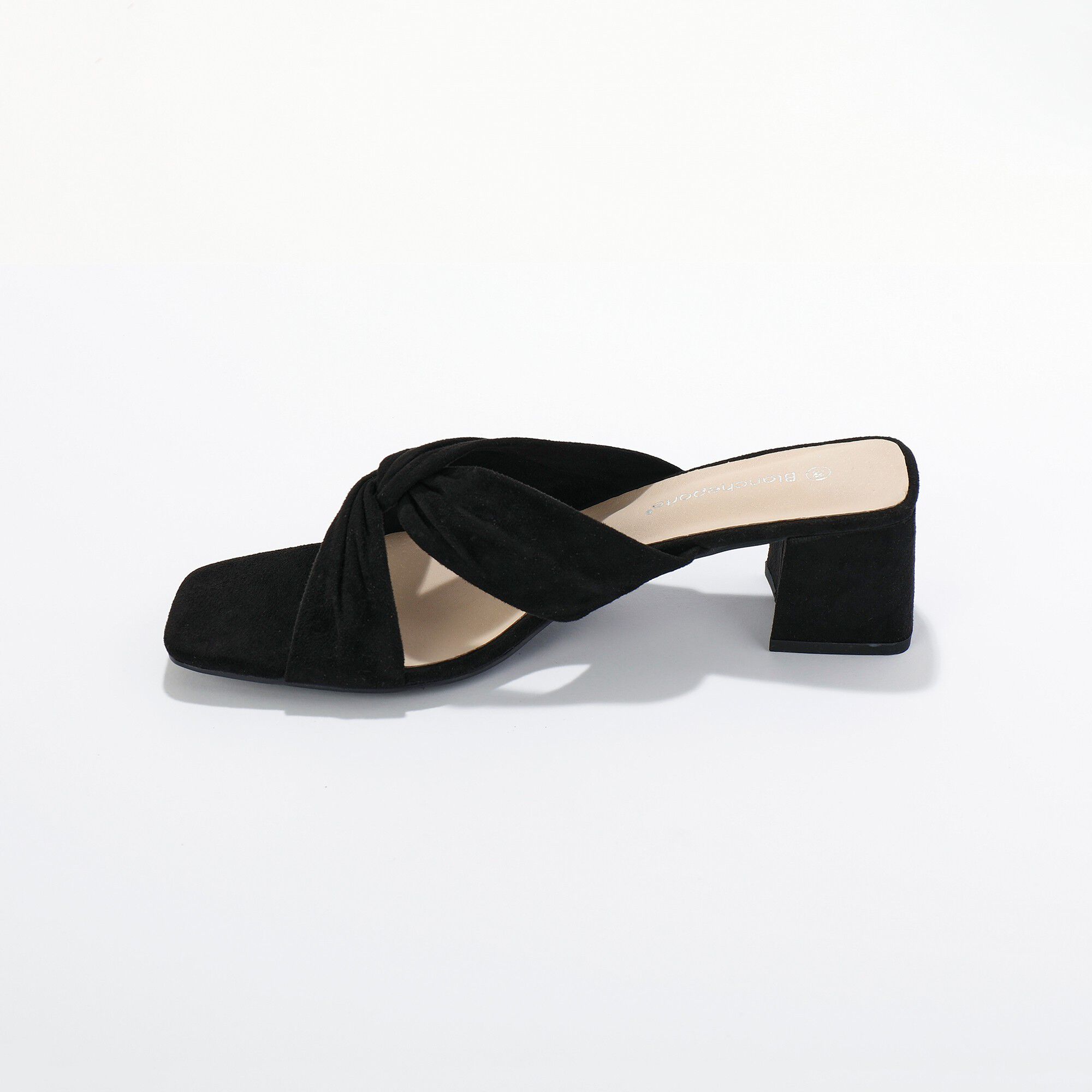 Mules à talon drapées