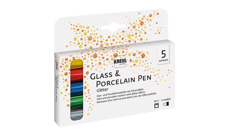 KREUL Porcelain+GlassPen glitter 160°C Set
