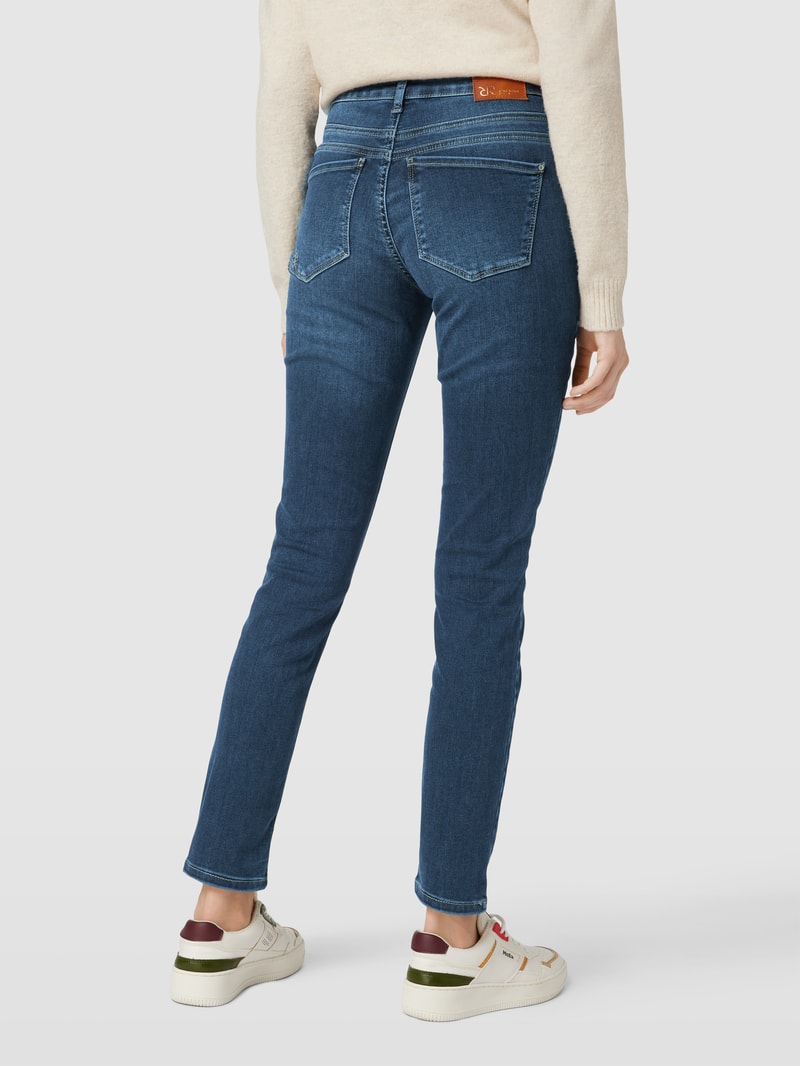 Skinny Fit Jeans im 5-Pocket-Design Modell 'AMAL' in dunkelblau