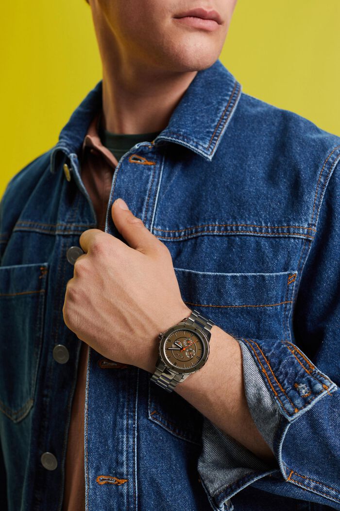 Edelstahl-Uhr mit Gliederarmband
