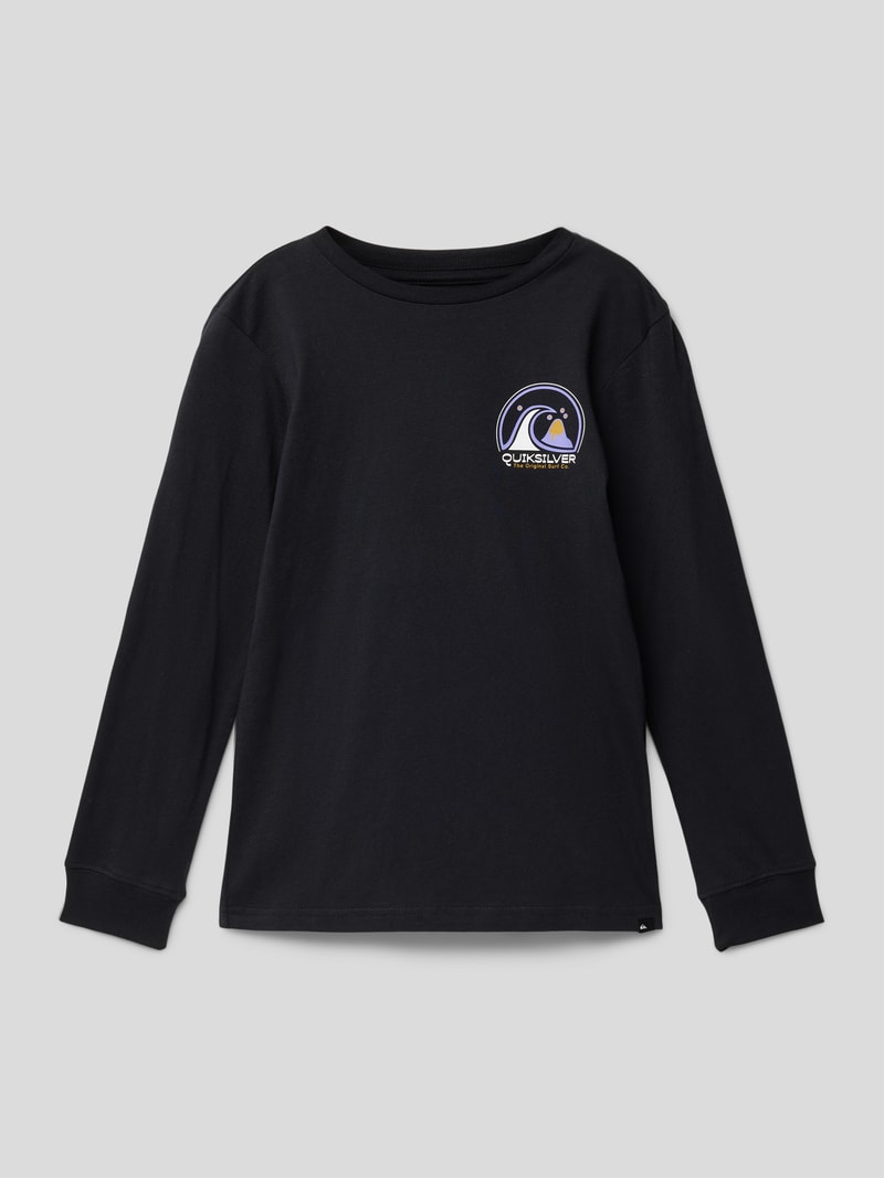 Sweatshirt mit Rundhalsausschnitt Modell 'CLEAN CIRCLE' in schwarz